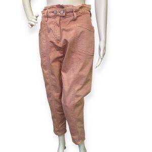 Soft Embrace Paper bag Waist Twill High-Waisted Pants